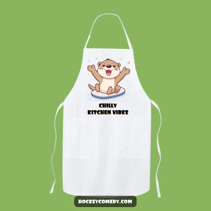 Funny Otter Slide Apron - Cheerful Kitchen Wear for Joyful Cooks Gift