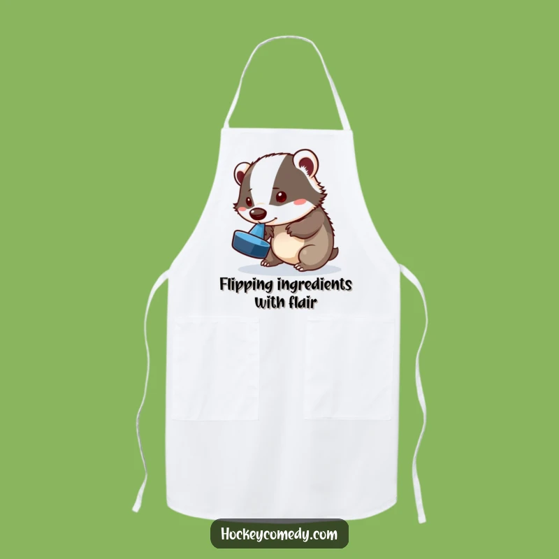 Funny Badger Kitchen Apron - Hilarious Hockey Trickster Chef Accessory Gift