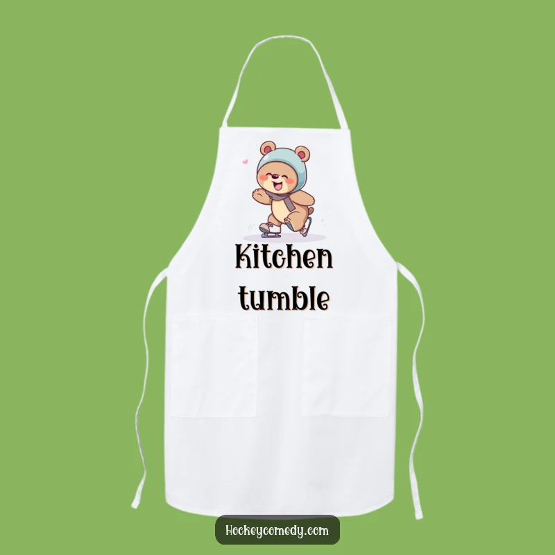 Funny Bear Skater Apron: Cook with Giggling Winter Flair