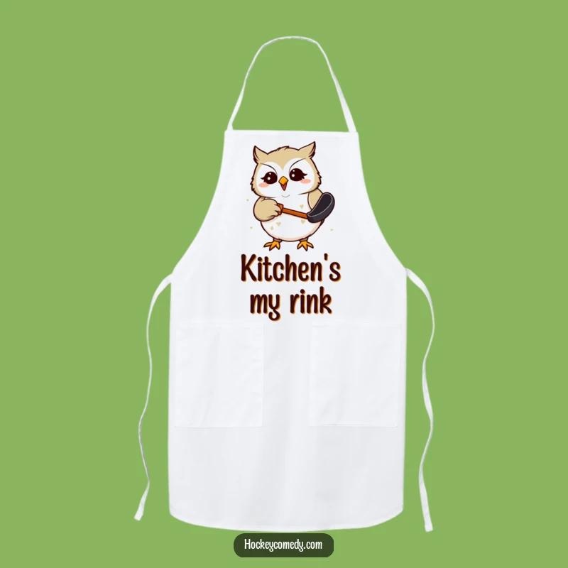 Funny Owl Hockey Apron: Cook with a Giggling Goalie!