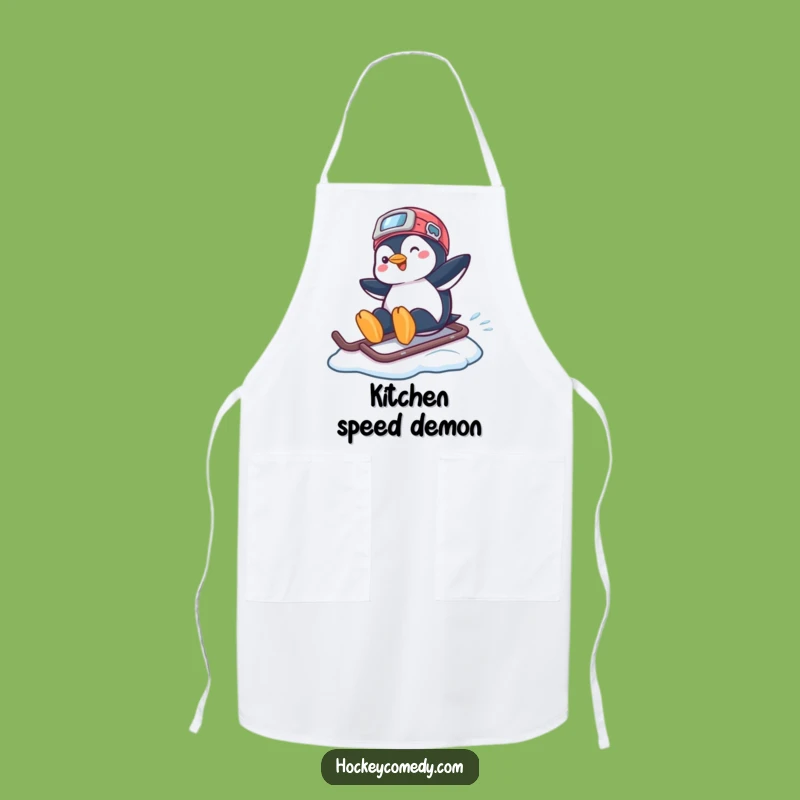 Funny Penguin Hockey Helmet Apron - Cook with Coolness!