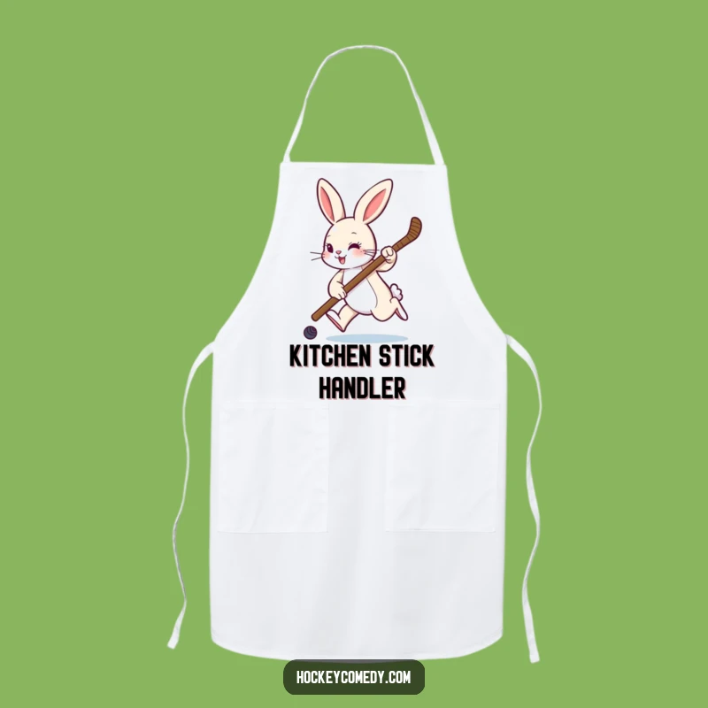Funny Rabbit Hockey Chef Apron - Hilarious Sports Kitchen Wear