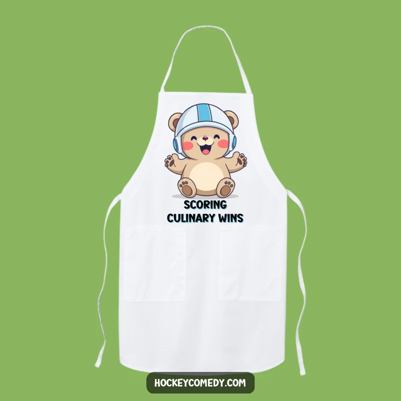 Funny Bear Goal Apron: Kitchen Sports Wear, Hilarious Cooking Accessory, Great Gift