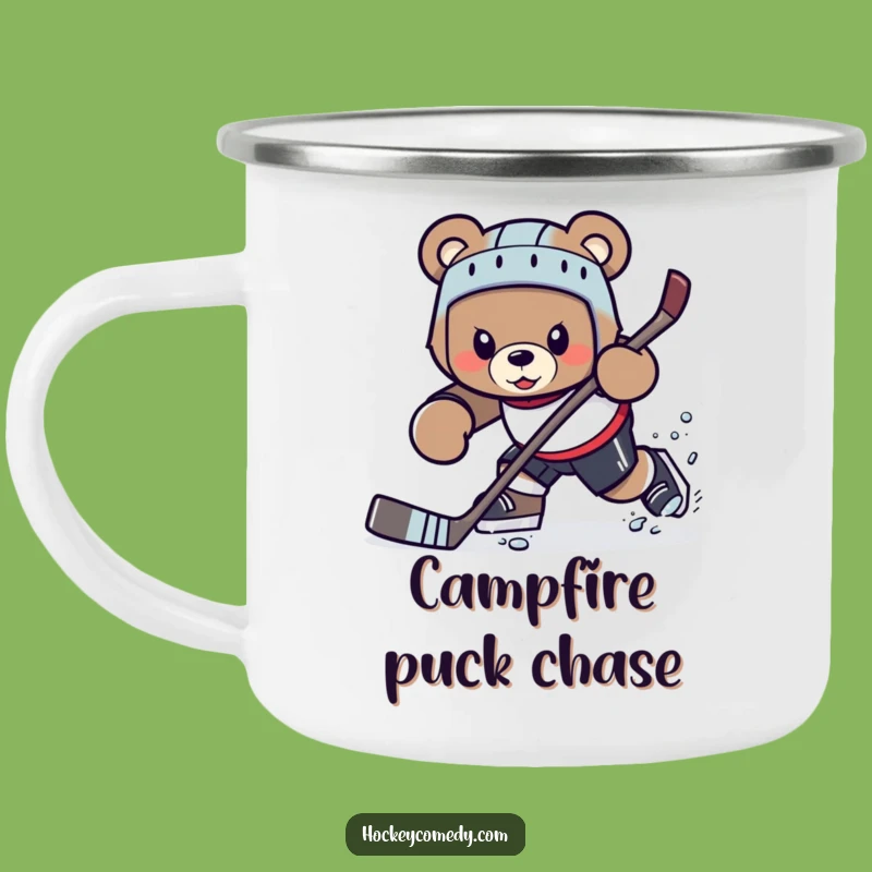 Funny Bear Hockey Camping Mug - Rugged Wear for Determined Campers Gift