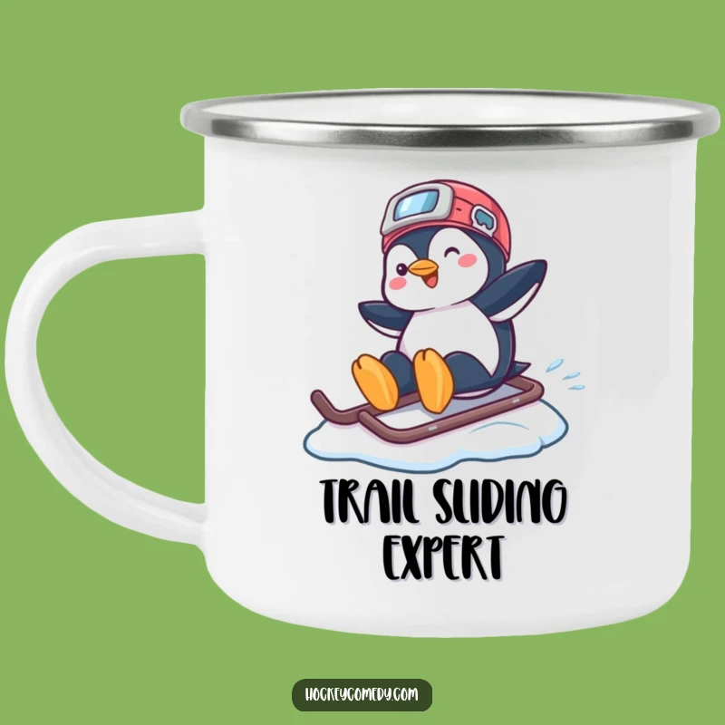 Funny Penguin Hockey Helmet Camping Mug - Adventure on Ice!