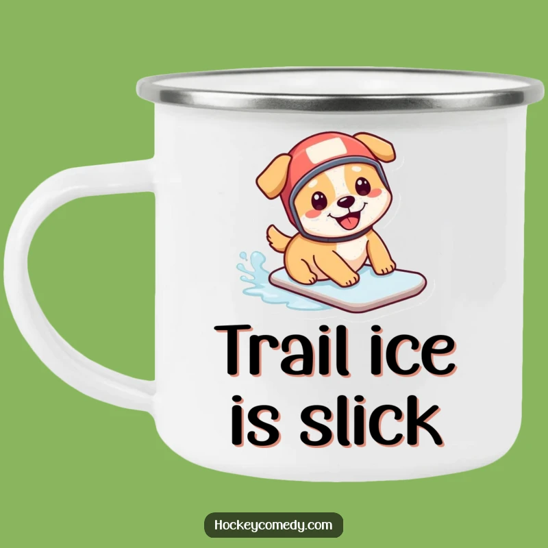 Funny Hockey Dog Camping Mug: Adventure Awaits with this Pup's Icy Fun