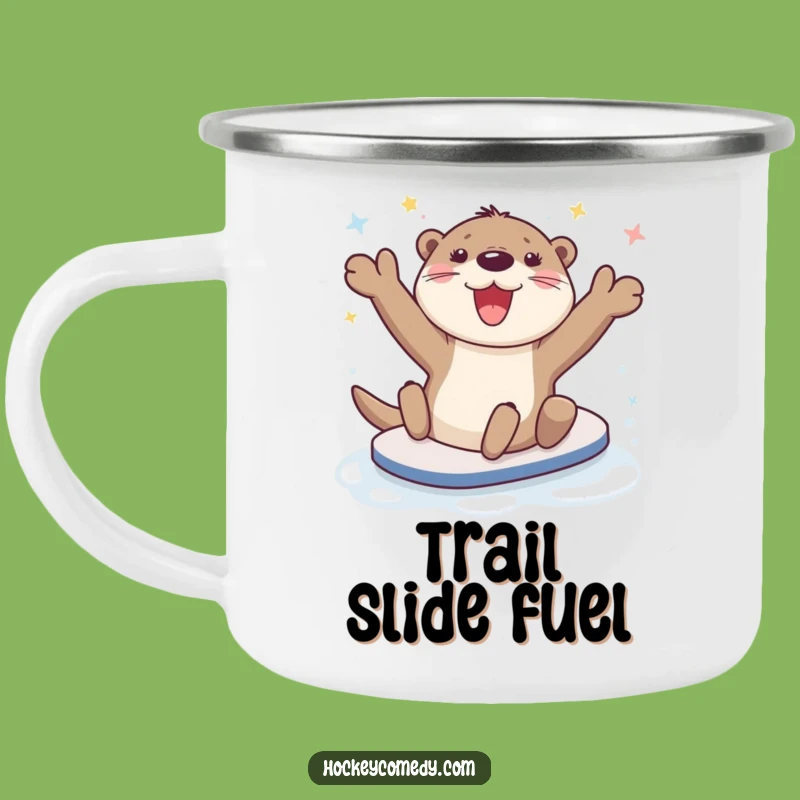 Funny Otter Slide Camping Mug - Durable and Cheerful Outdoor Gift