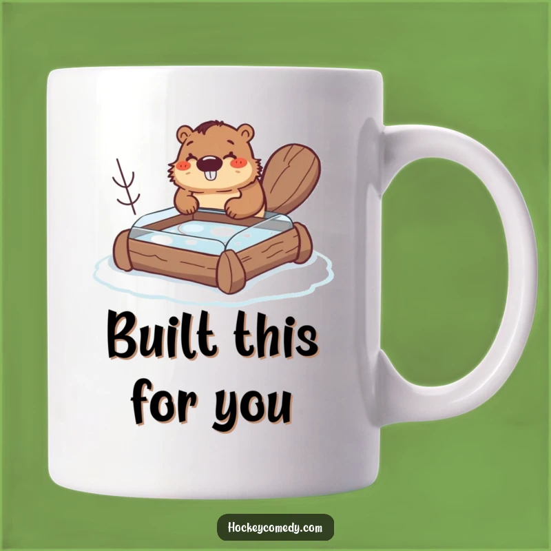 Funny Beaver Hockey Mug - Hilarious DIY Rink Builder Coffee Cup Gift