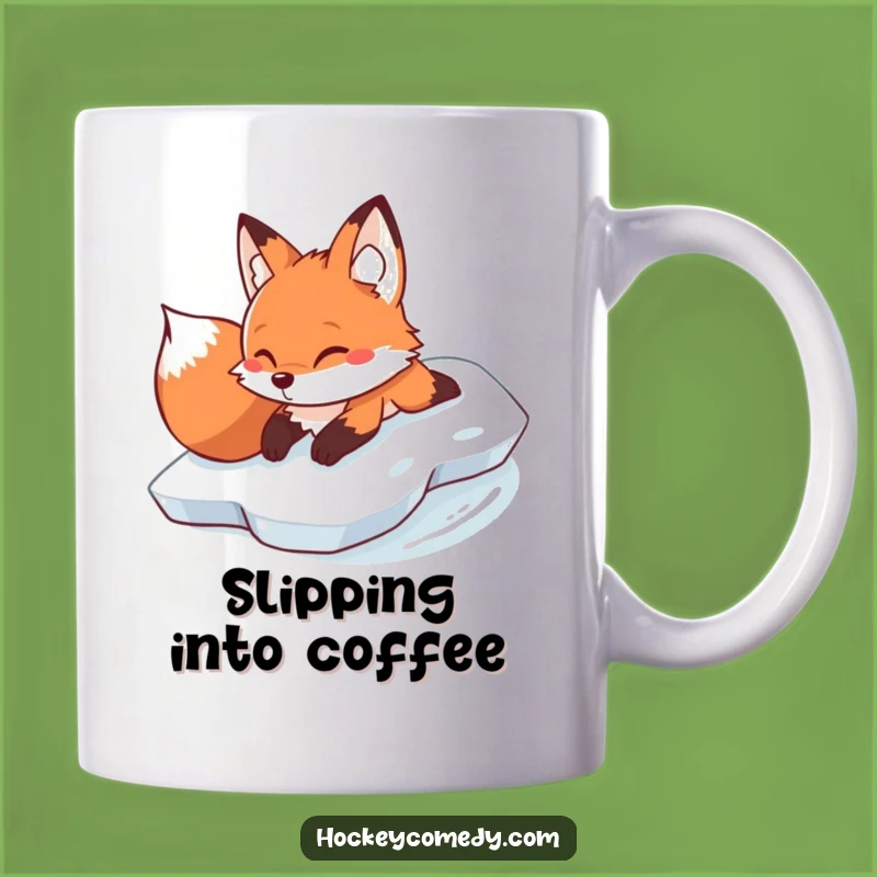Funny Fox Ice Slide Mug - Determined Animal Humor, Unique Gift