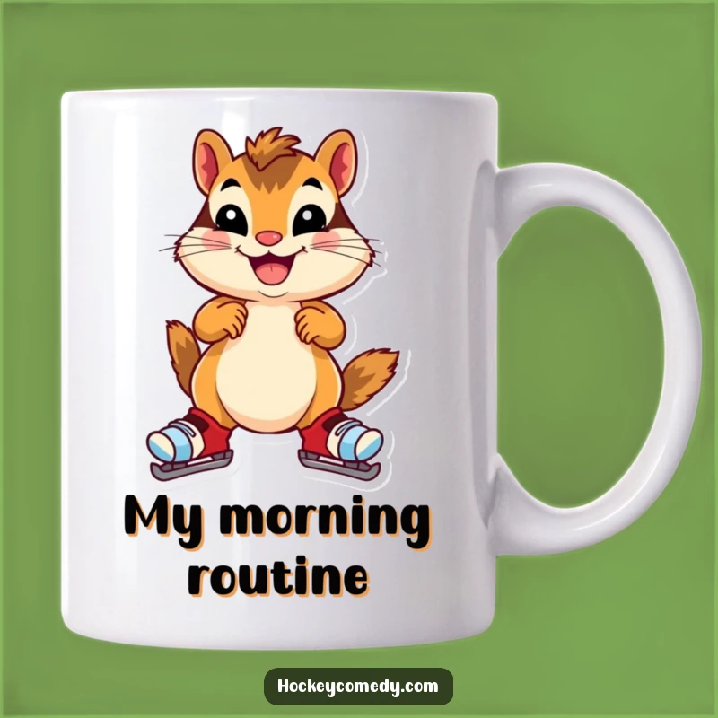 Funny Chipmunk Skate Mug - Hilarious Ice Skating Animal Coffee Cup Gift