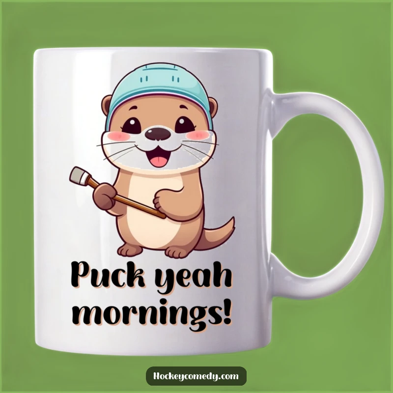 Score a smile with this adorable otter hockey mug, perfect for any fan. It's a hilarious and cute gift that celebrates the sport.