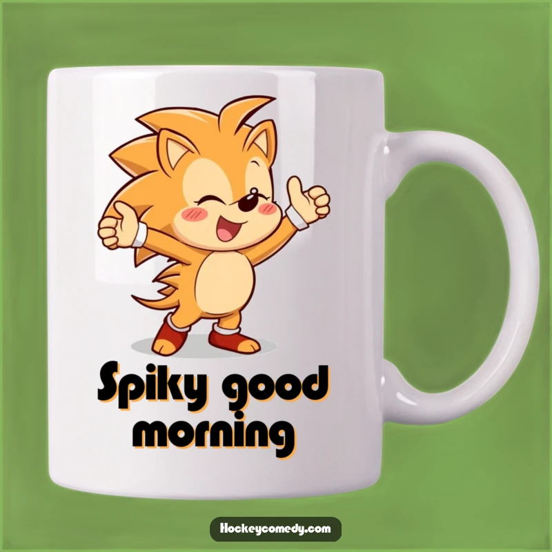 Funny Hedgehog Goal Mug: Victory Dance, Perfect Gift for Winners