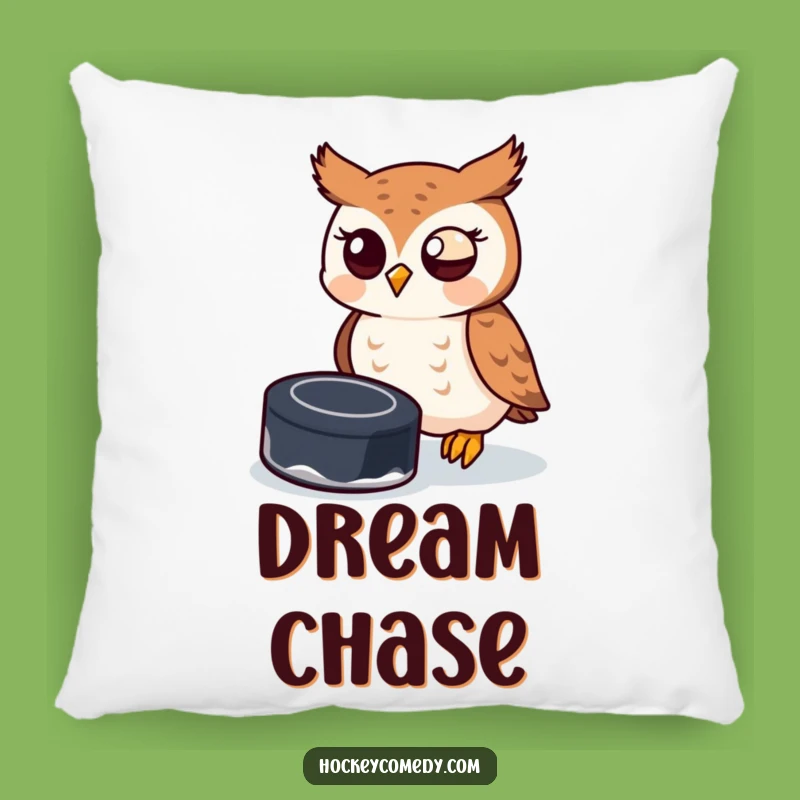 Funny Owl Hockey Pillow - Cozy Sports Fan Cushion Gift