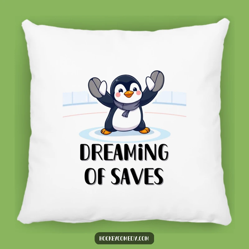 Funny Penguin Goalie Pillow: Exaggerated Save Cushion, Comfy and Hilarious Decor