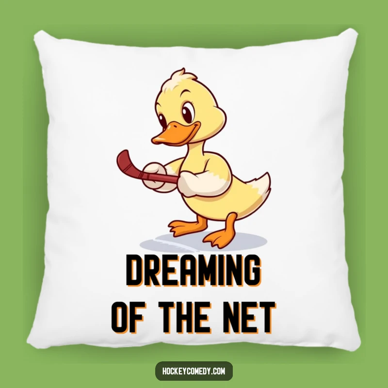 Funny Duck Hockey Pillow: Snuggle Up with this Determined Waterfowl's Comical Shot