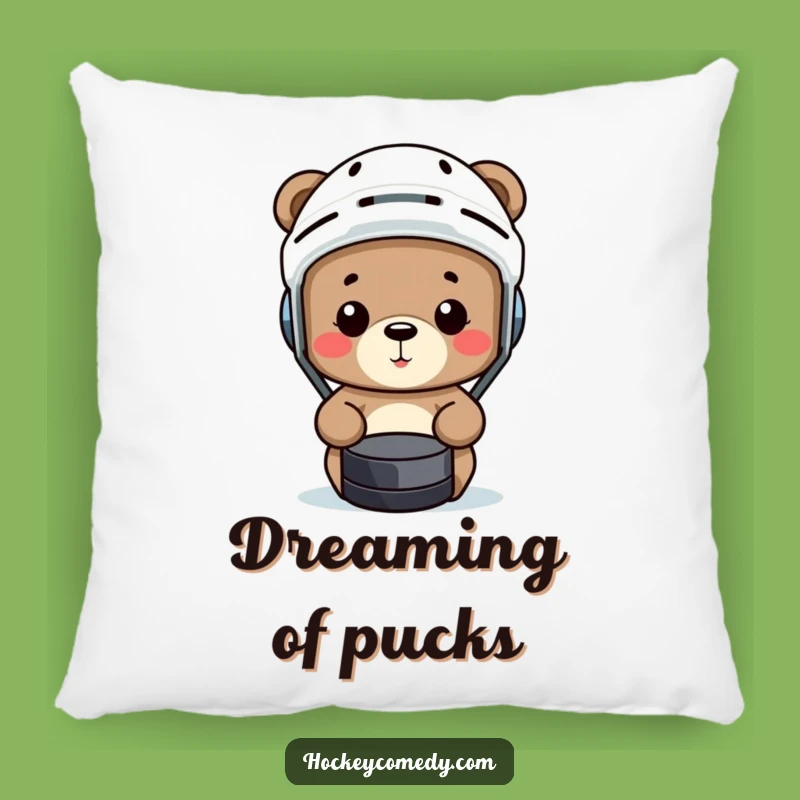 Funny Hockey Bear Pillow - Cozy Sports Miss, Humorous Gift