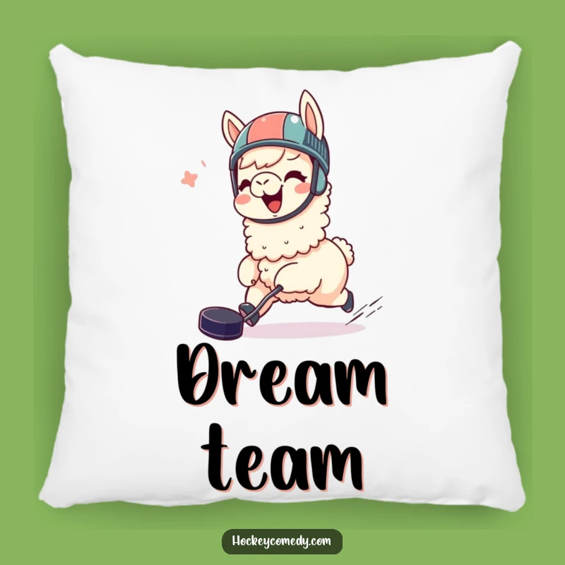 Funny Llama Hockey Pillow - Cozy Giggling Puck Chaser Cushion, Cute Gift!