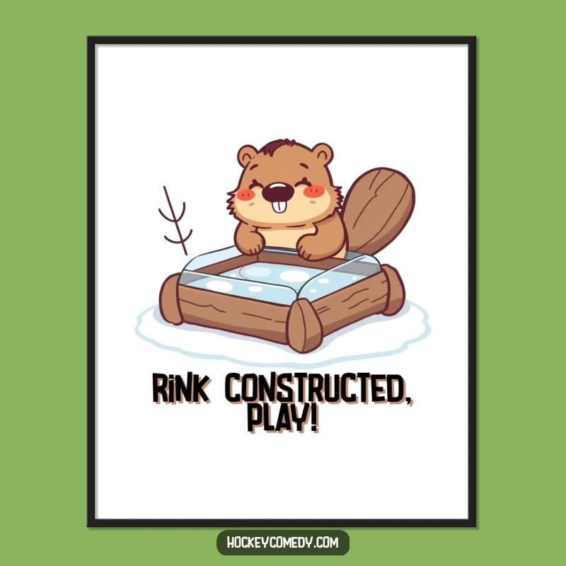Funny Beaver Digital Art - Hilarious DIY Rink Print Download
