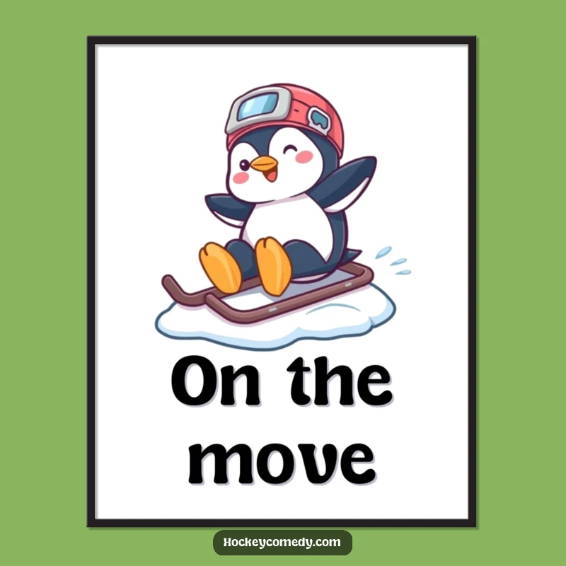 Funny Penguin Hockey Helmet Digital Art - Instant Arctic Fun!