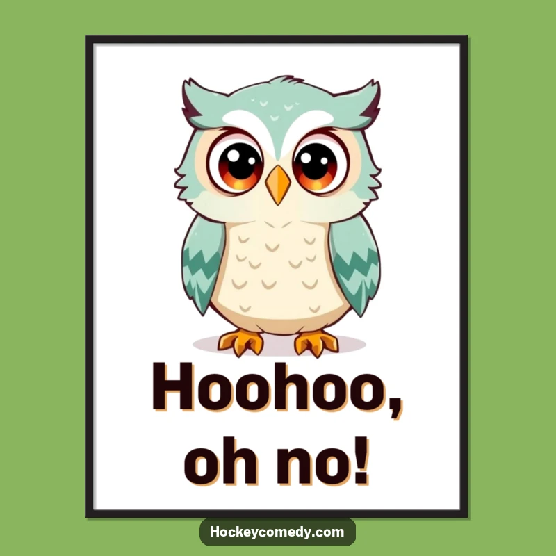 Funny Owl Digital Art - Hilarious Hockey Surprise Print Download