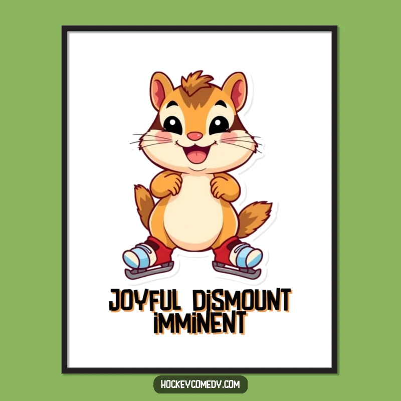 Funny Chipmunk Digital Art - Hilarious Skater Wobble Print Download