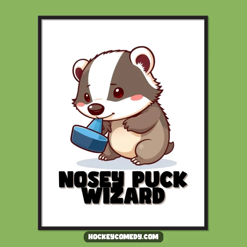 Funny Badger Digital Art - Hilarious Puck Trick Print Download