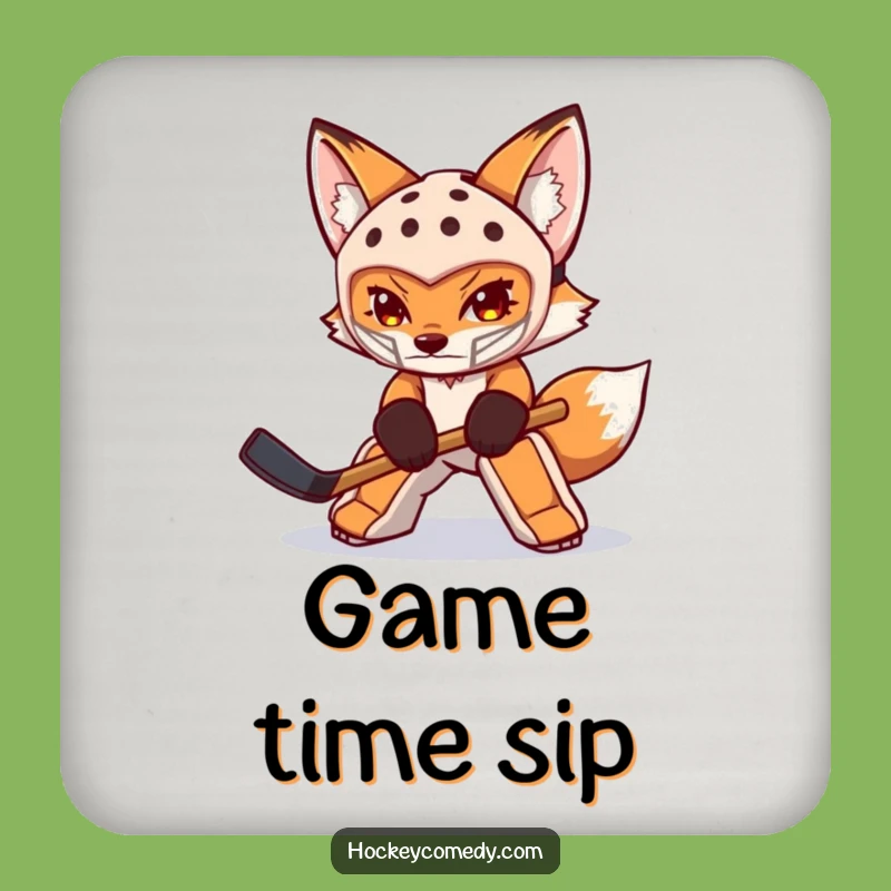 Funny Fox Goalie Coaster Set: Protect Surfaces With Determined Style