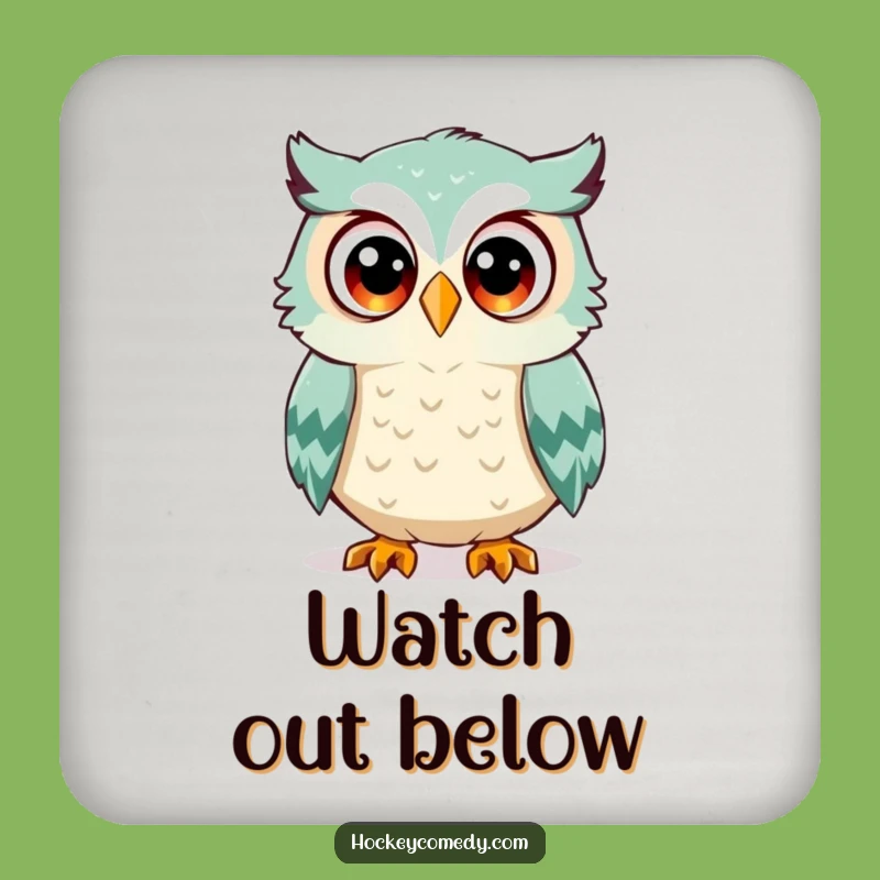 Funny Owl Drink Coaster Set - Hilarious Hockey Surprise Protection
