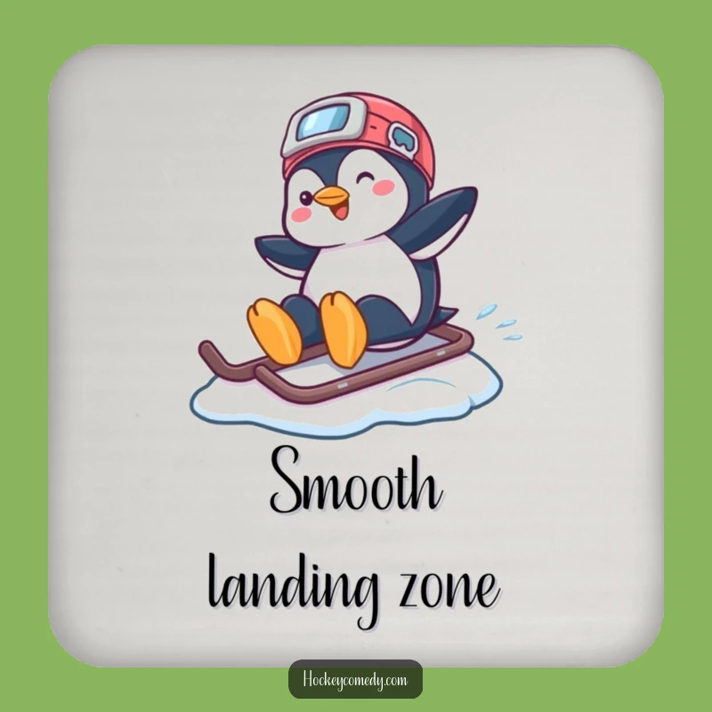 Funny Penguin Hockey Helmet Coaster - Protect Surfaces with Coolness!