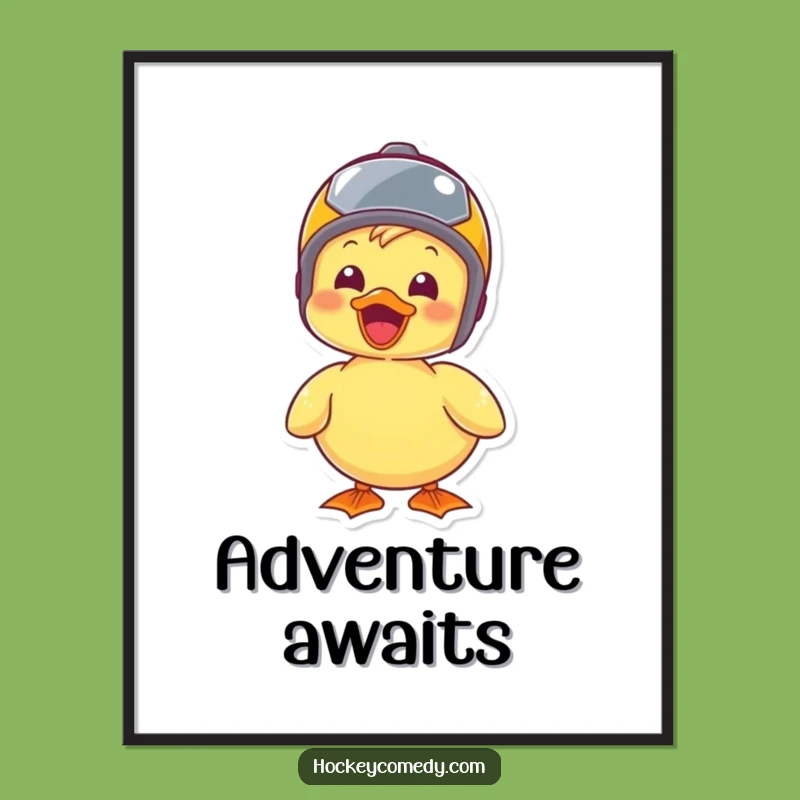 Funny Duck Helmet Poster: Add Joyful Adventure to Your Walls