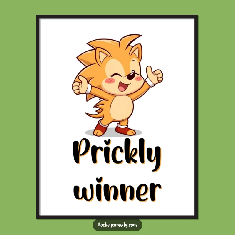 Funny Hedgehog Victory Poster: Dance Art, Perfect Room Decor Gift