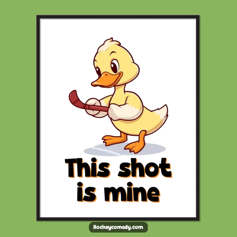 Funny Duck Hockey Poster: Hang This Determined Bird's Hilarious Slap Shot