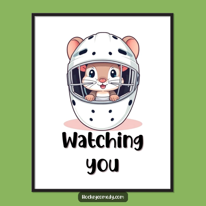 Funny Mouse Goalie Poster: Bring Curious Hockey Fun Home