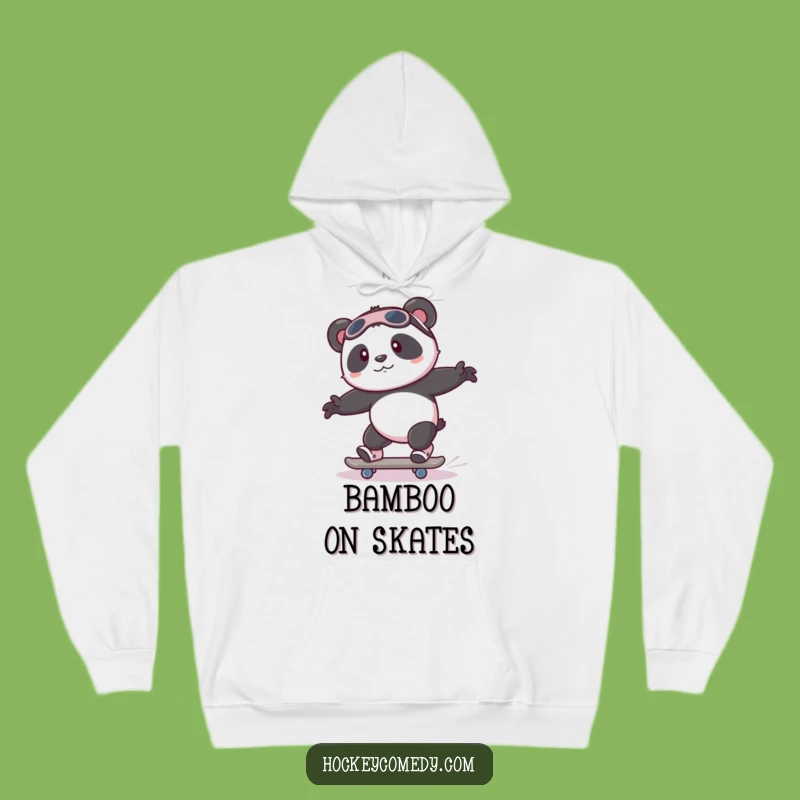 Cozy Funny Panda Skate Hoodie - Warm Beginner Humor, Gift
