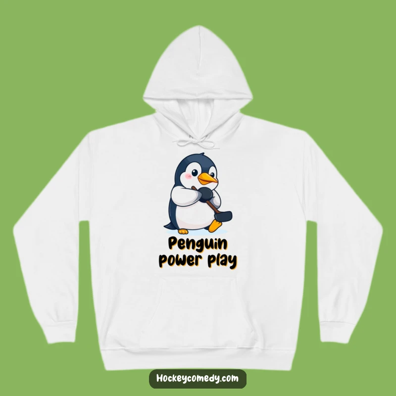 Funny Penguin Hockey Hoodie: Determined Bird Player Design, Ultimate Funny Gift