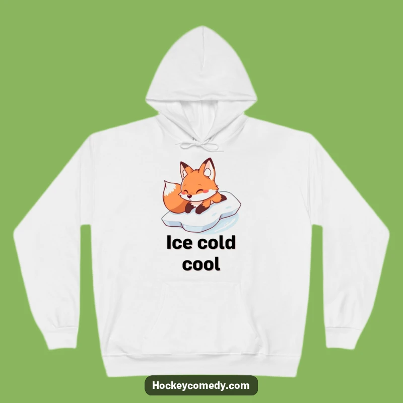 Cozy Funny Fox Ice Hoodie - Warm Winter Humor, Gift