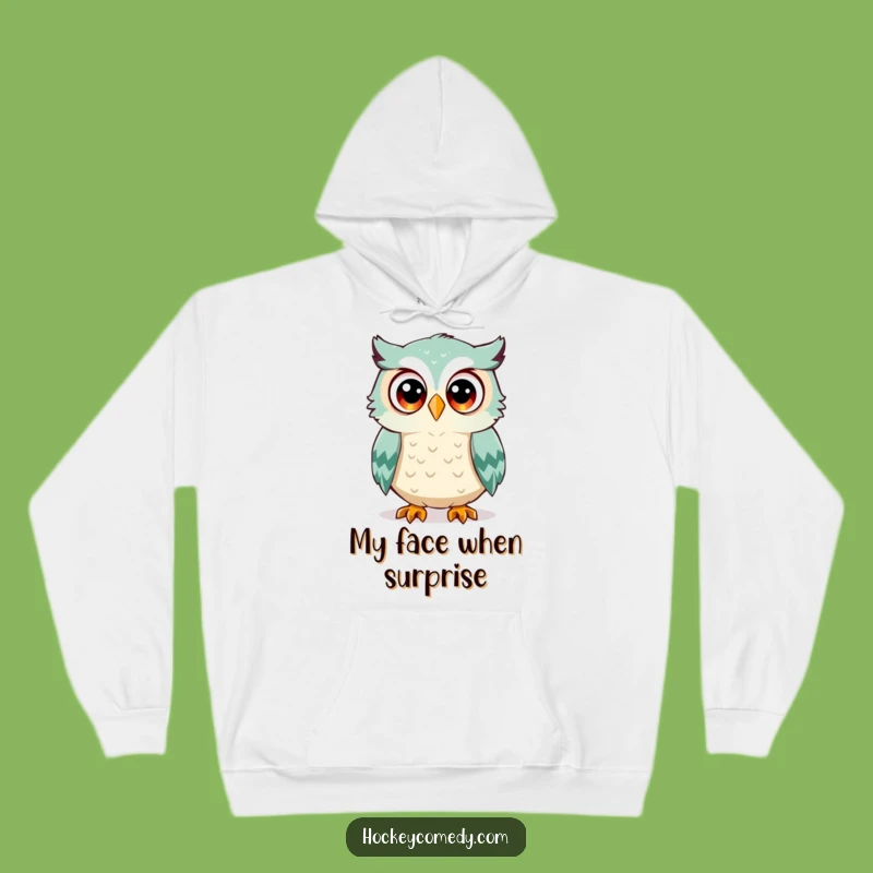 Stay warm and amused with this funny owl hoodie. Our surprised friend is ready to bring some unexpected humor to your day.