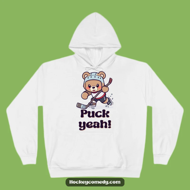 Funny Bear Hockey Hoodie - Warm and Determined Sports Wear Gift