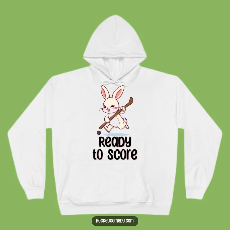 Funny Rabbit Hockey Hoodie - Cozy & Playful Sports Apparel