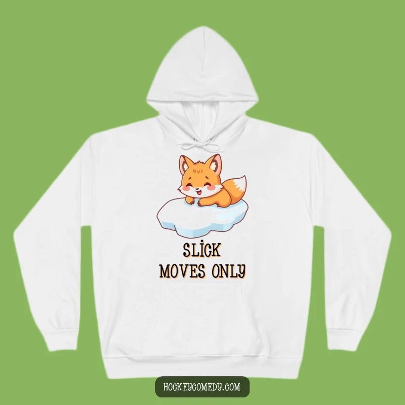 Funny Fox Belly Slide Hoodie - Cozy & Cheerful Winter Comfort