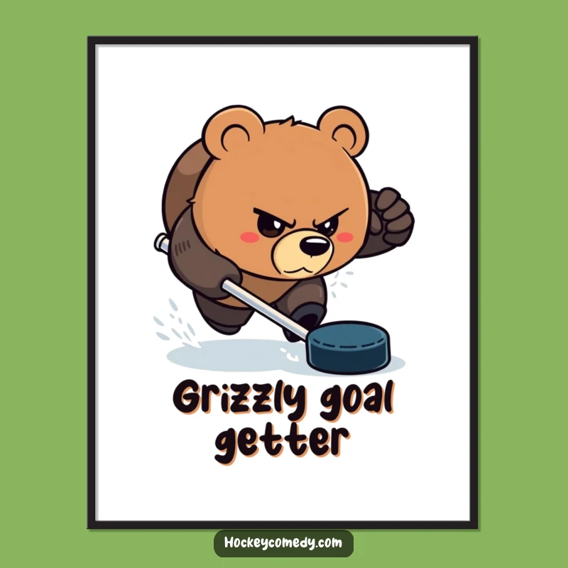 Free Printable Hockey Bear Art - Funny Downloadable Wall Decor for Sports Fans