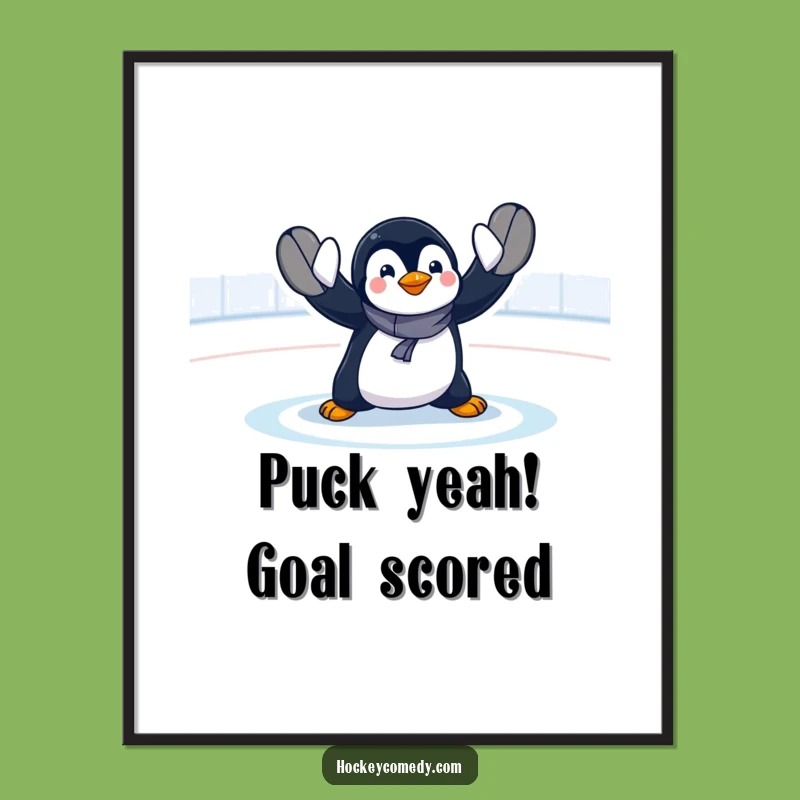 Funny Free Printable Penguin Goalie Wall Art - Dramatic Save Downloadable Art