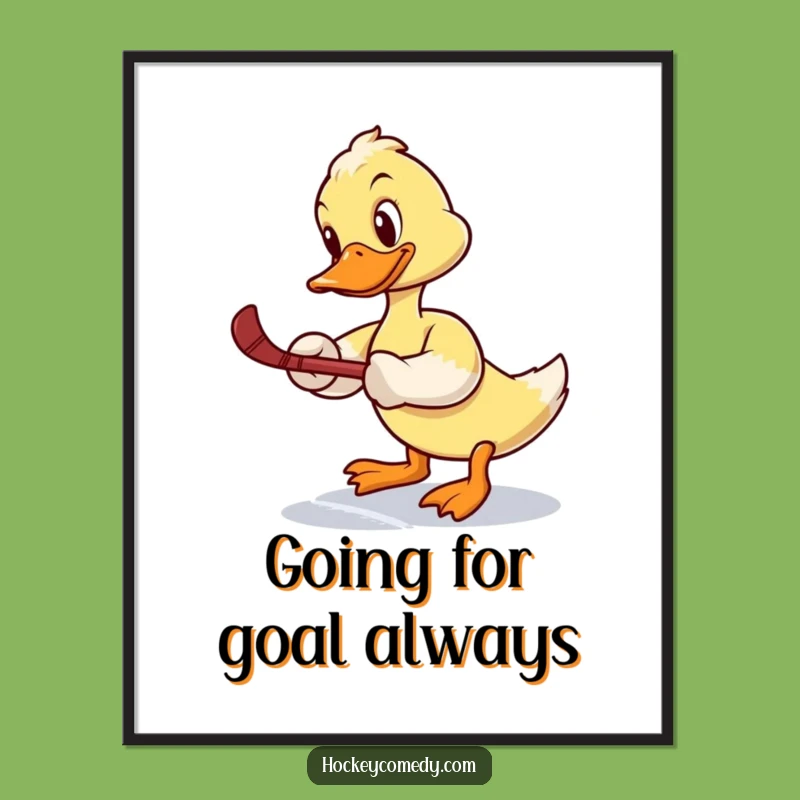 Funny Free Printable Wall Art: Determined Duck Hockey Player - Hilarious Downloadable Art for Room Decor