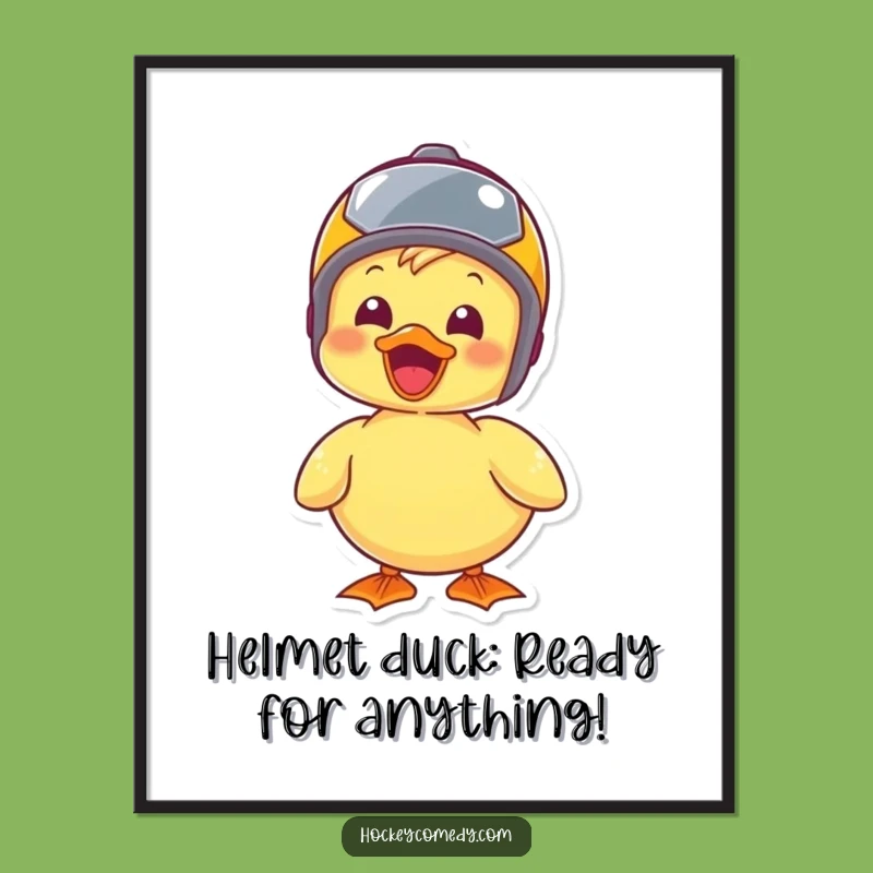 Free Printable Happy Duck Helmet Wall Art - Humorous Downloadable Home Decor