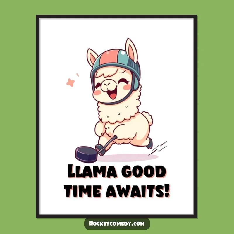 Funny Llama Sports Art: Free Printable Helmeted Chase Downloadable Decor