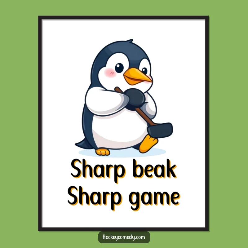 Free Printable Penguin Hockey Art - Funny Downloadable Wall Decor