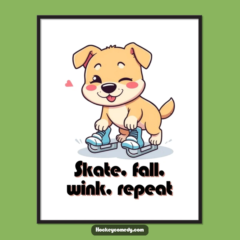 Free Printable Wall Art: Funny Dog Skate Trip Humor, Downloadable Decor