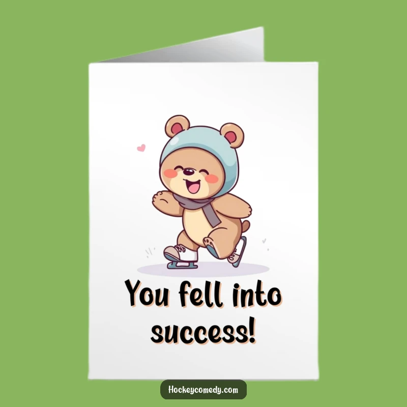 Free Printable Bear Skater Congrats Card - Humorous Downloadable DIY Celebration