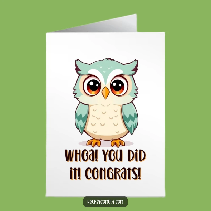 Free Printable Congrats Card: Hockey Owl Dodge Funny Downloadable Gift