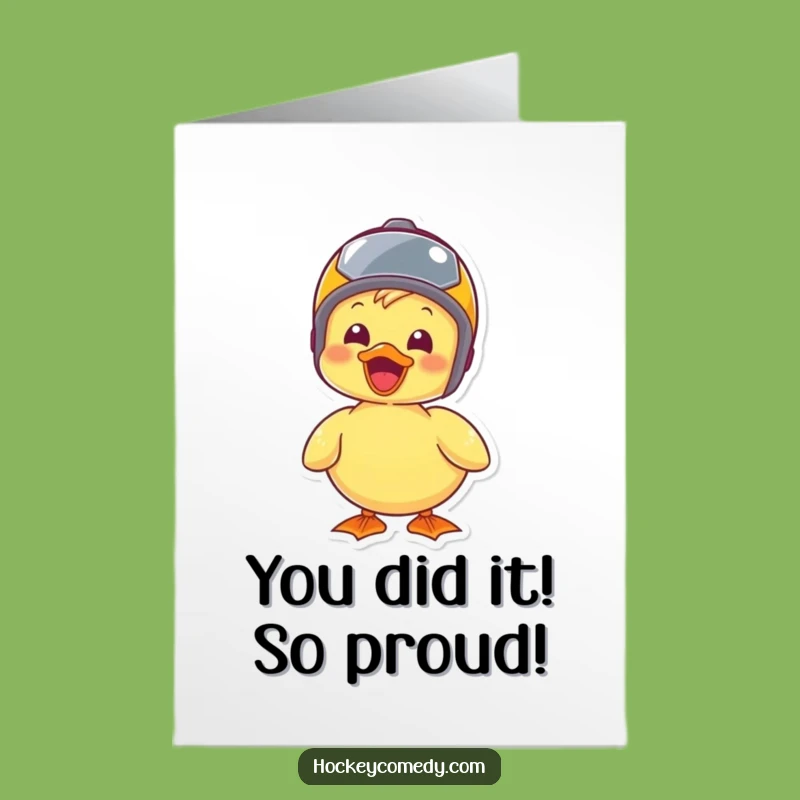 Free Printable Happy Duck Helmet Congrats Card - Humorous Downloadable DIY Celebration